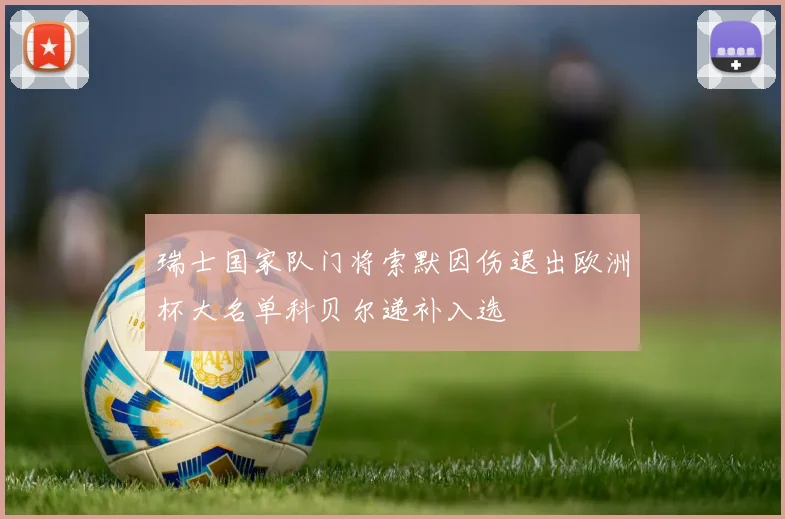 瑞士国家队门将索默因伤退出欧洲杯大名单科贝尔递补入选